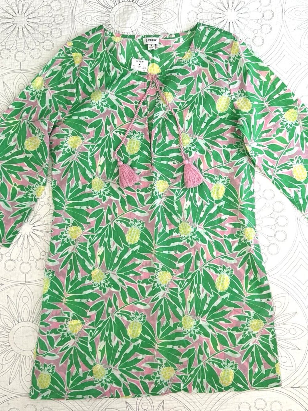 J. CREW Swim Cover-Up Printed Beach Tunic Resort Pool AW733